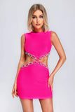 kamames Sorrel Diamante Cutout Mini Bandage Dress - Pink