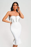 Kamames Zandra Strapless Diamante Midi Bandage Dress