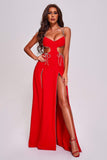 kamames Isabeau Diamante Cutout Slit Maxi Dress