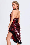 kamames Kennadie Feather Sequin  Dress