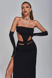 kamames Amalea Cutout Slit Midi Dress