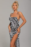 kamames Arya Zebra Backless Maxi Dress