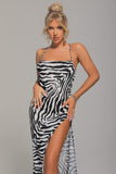 kamames Arya Zebra Backless Maxi Dress