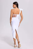 kamames Spak One Shoulder Midi Dress - White