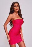 kamames Magnetic Strapless Crystal Mini Bandage Dress