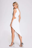 kamames Urica One Shoulder Cutout Mini Dress - White