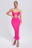 kamames Lula Feather Midi Bandage Dress