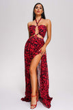 kamames Verga Halter Leopard Maxi Dress