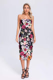 Kamames Sindi Floral Embroider Tube Midi Dress