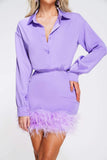 kamames Sling Feather Shirt Dress