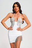 kamames Vilina Rhinestone Halter Mini Bandage Dress