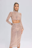 kamames Elizabeth Diamante Mesh Set - Beige