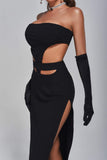 kamames Amalea Cutout Slit Midi Dress