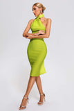 kamames Kalic Halter Midi Bandage Dress