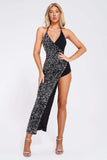 kamames Sarly Halter Sequin Midi Dress