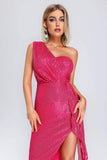 kamames Jessica One Shoulder sequin Maxi Dress