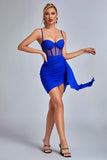 kamames Larisa Mesh Corset Mini Dress - Royal Blue