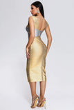 kamames Fesila Metallic Midi Bandage Dress