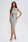 kamames Hila Halter Sequin Midi Dress