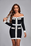 kamames Duka Off Shoulder Mini Bandage Dress