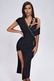 kamames Clark Irregular Midi Bandage Dress