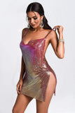 kamames Suku Mesh Metallic Mini Dress