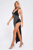 kamames Sarly Halter Sequin Midi Dress