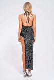 kamames Sarly Halter Sequin Midi Dress