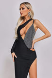 kamames Lashaye One Sleeve Diamante Bandage Dress