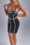 kamames Carola Rhinestone Midi Bandage Dress