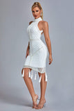 kamames Thaliy Pearl Fringed Midi Dress - White