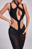 kamames Amalie Cutout Mesh Midi Bandage Dress