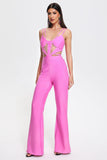 kamames Feher Bandage Jumpsuit