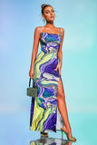 kamames Solvia Printed Slit Midi Dress