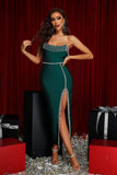 kamames Facia Strapless Rhinestone Midi Bandage Dress