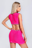 kamames Sorrel Diamante Cutout Mini Bandage Dress - Pink