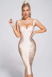 kamames Cherye Metallic Midi Bandage Dress