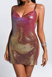 kamames Suku Mesh Metallic Mini Dress