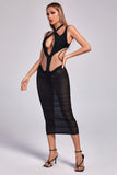 kamames Amalie Cutout Mesh Midi Bandage Dress