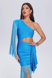 kamames Razeh Asymmetric Tassel Bandage Dress