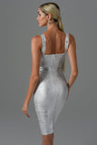 kamames Sukia Mini Bandage Dress - Silver