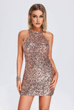 kamames Marjorie Halterneck Sequin Mini Dress