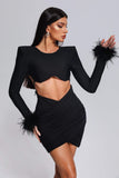 kamames Takada Feather Cutout Mini Bandage Dress