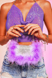 kamames Kerin Feather Pouch - Purple