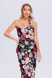 Kamames Sindi Floral Embroider Tube Midi Dress