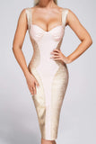 kamames Cherye Metallic Midi Bandage Dress