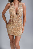 kamames Alba Backless Sequin Mini Dress