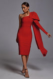 kamames Abbey Red One Shoulder Bandage Dress