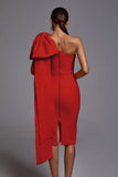 kamames Abbey Red One Shoulder Bandage Dress