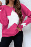 kamames Crew Neck Star Long Sleeve Knitted Sweater